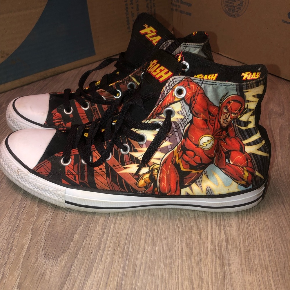 Converse Black and Red Flash High-Tops